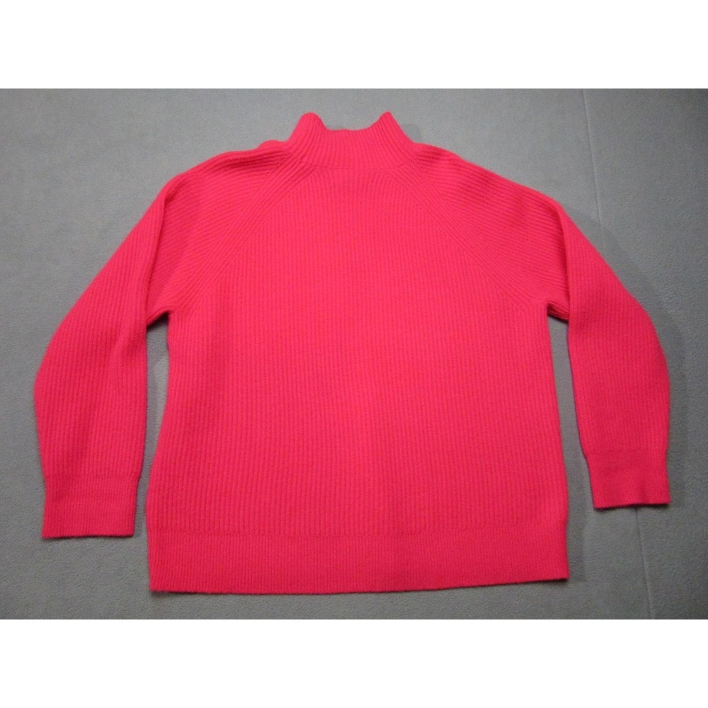 J.Crew Sweater Womens XL Pink Cashmere Mock Neck Pullover Ribbed Fair Trade Cert - Picture 12 of 15
